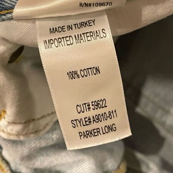 Agolde Parker Long Faded Blue Ripped Denim Shorts 30 - Picture 7 of 11